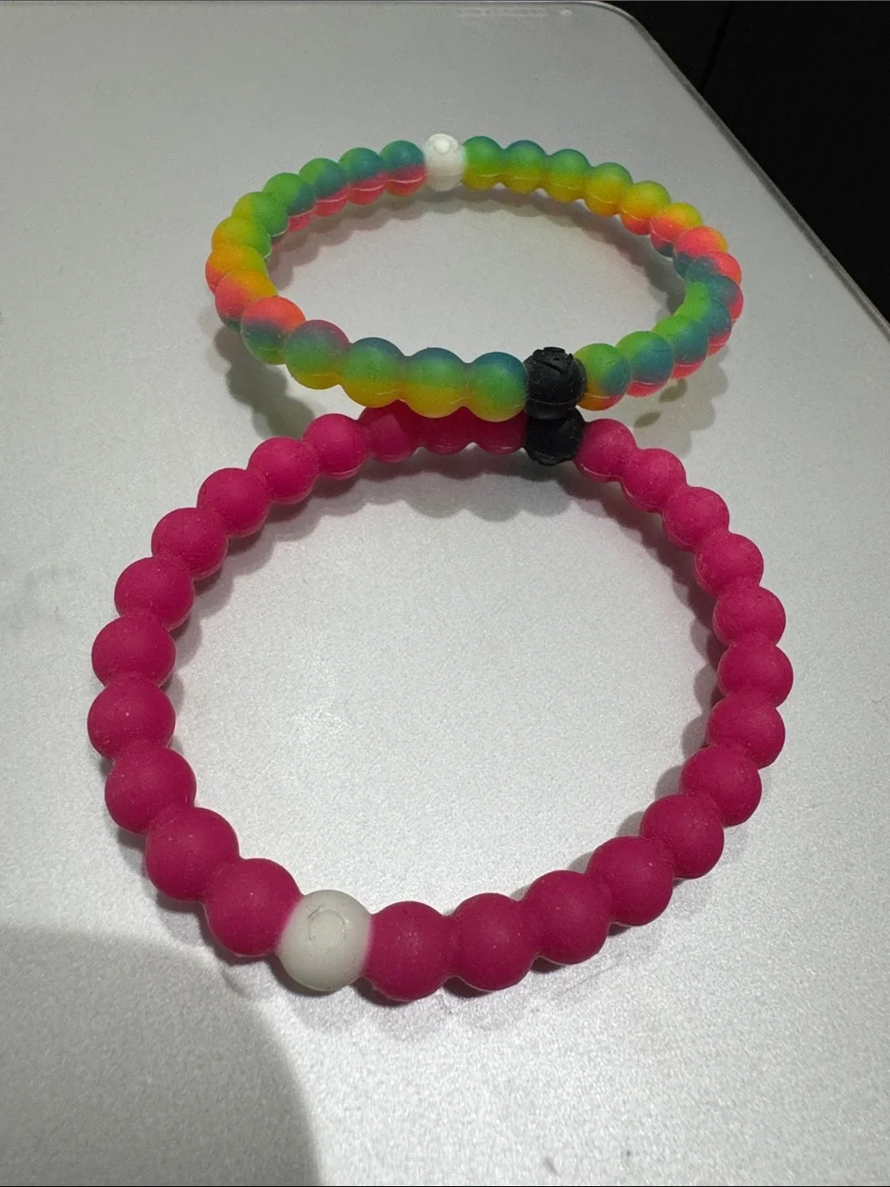Lokai Silicone Beaded Bracelets - Pink & Rainbow